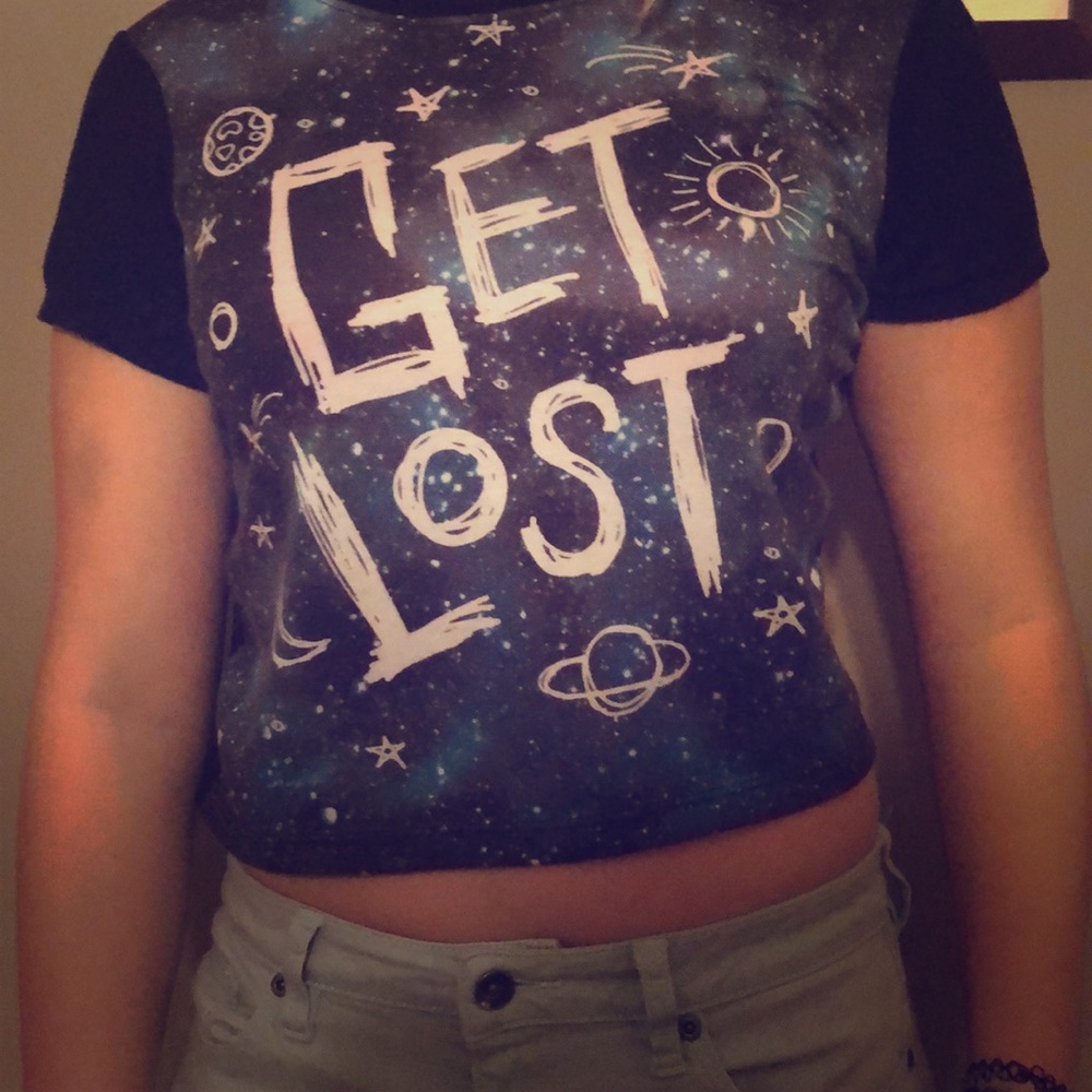 Get Lost space Hot Topic crop top